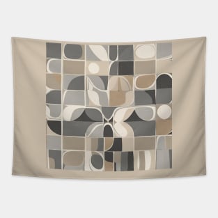 Minimalist Abstract  Neutral Colors Mid Century Modern Tapestry