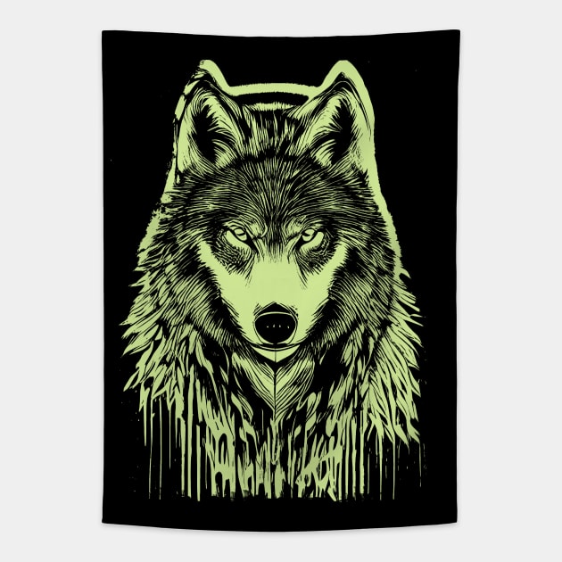 Wolf Portrait Tapestry by Ravenglow