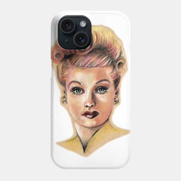 Lucy Colored Pencil Drawing Phone Case by AdrianaHolmesArt