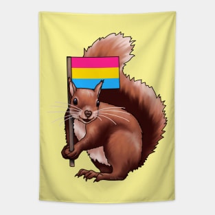 Squirrel with a Pan Flag Tapestry