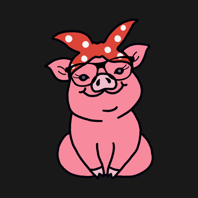 Pig with Glasses by maddie55meadows