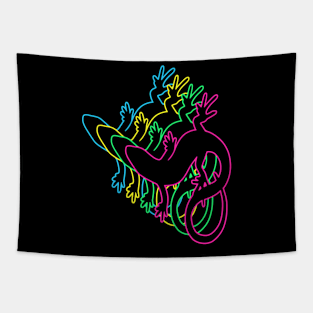 Lizard 80s Neon Tapestry