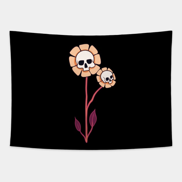 Underworld Skull Flowers Tapestry by SkullFern