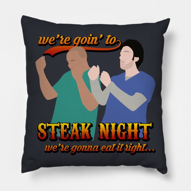 Steak Night Pillow by Edenave