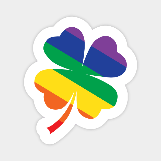 Rainbow St Patrick's Day Clover LGBTQ Gay Pride Magnet by DoctorWatsonDesigns