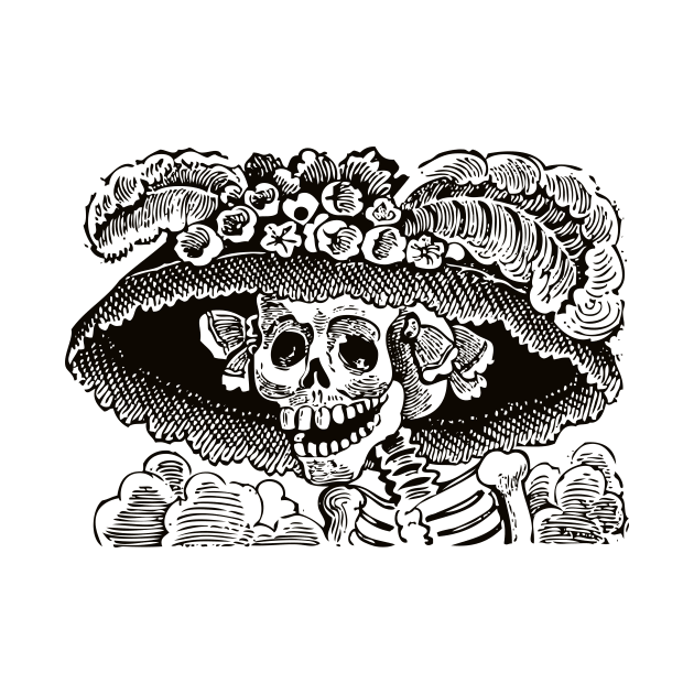 Calavera Catrina | Dia De Los Muertos | Day of the Dead | Skulls | Skeletons | Sugar Skulls | Black | by Eclectic At Heart