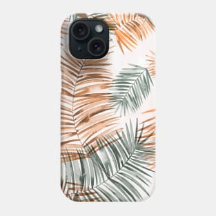 Palms branches Orange green Phone Case