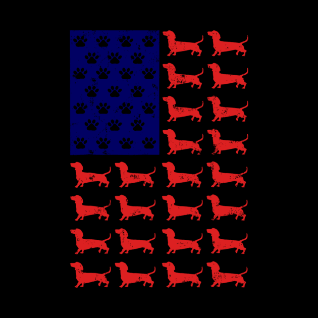 Dachshund American Flag 4th Of July by Xamgi