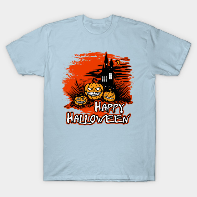 Disover Happy Halloween Haunted House And Pumpkins - Halloween - T-Shirt