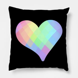 Pastel Rainbow "Plaid" Heart! Pillow