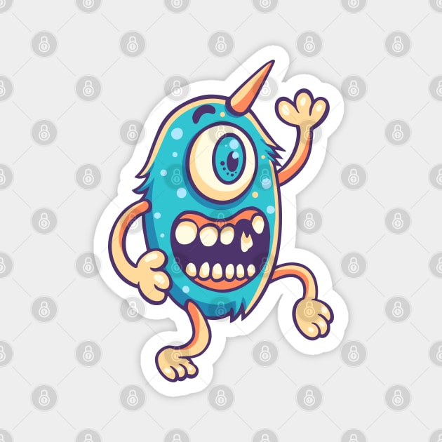 Blue Monster One Eye Magnet by yudabento