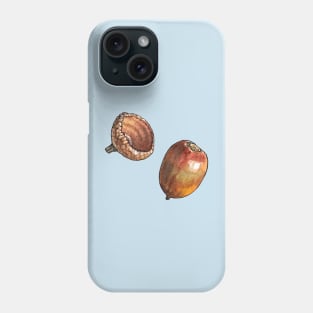 Acorn Watercolor Botanical Illustration Phone Case