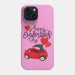 Red Truck With Hearts Happy Valentine's Day Gifts For Girls Women Phone Case