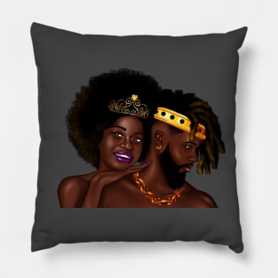 African Man and Woman in Love, Afro King and Queen Pillow