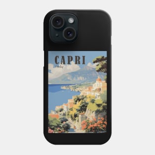 Retro Travel Poster Capri Italy Phone Case