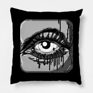 Comic Style Staring Eye Horror Pillow