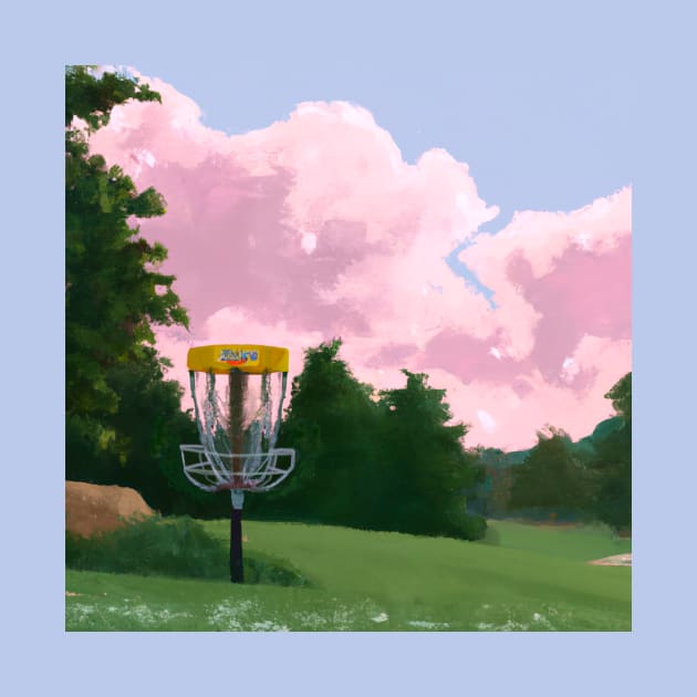 Disc Golf Against Pink Clouds by Star Scrunch