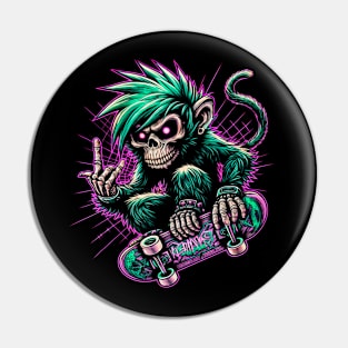 Hardcore Monkey | Skater Monkey | Monkey Art | Cool Monkey | Graffiti Monkey Pin