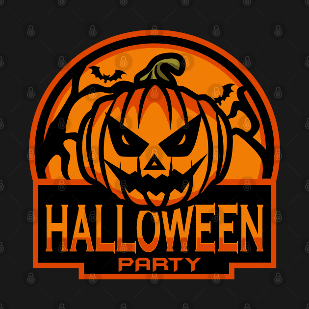 Halloween Party Badge by beanbeardy