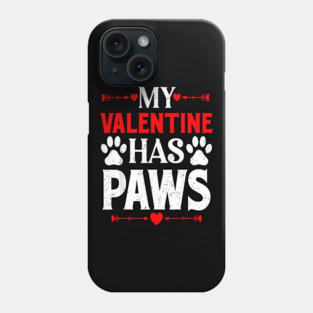 My Valentine Has Paws Funny Cat Dog Lover Phone Case by Emily Ava 1