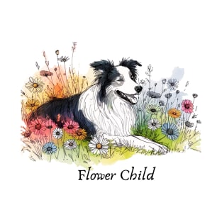 Flower Child - Border Collie T-Shirt