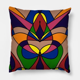 Floral Stained Glass Artwork Pillow