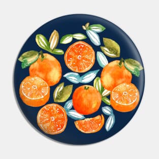 Oranges on Navy Pin