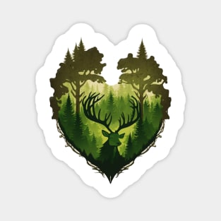 Nature Lover Deer - Designs for a Green Future and Hunters Magnet