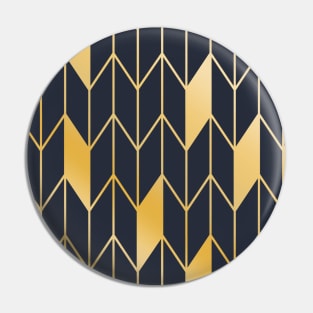 Navy and Gold Chevron Pattern Pin