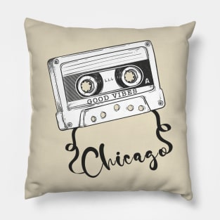 Good Vibes Chicago // Retro Ribbon Cassette Pillow