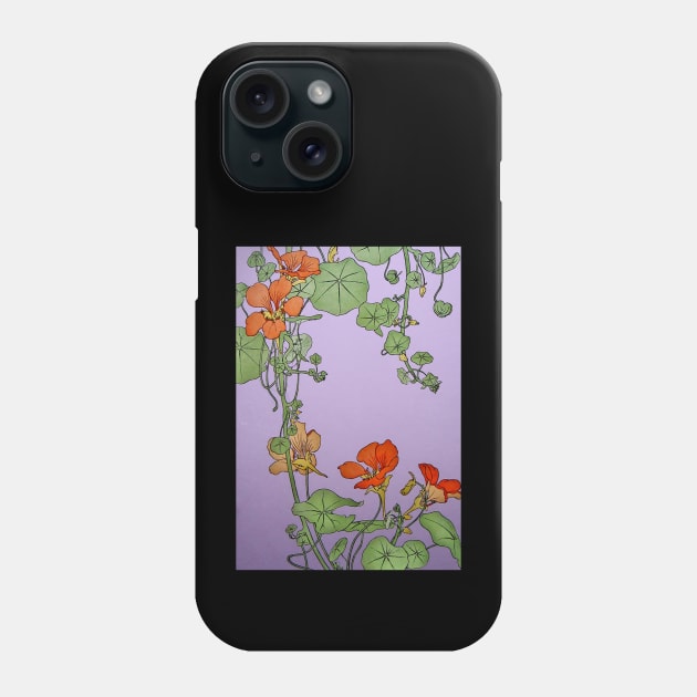 Nasturtium Flower Phone Case by HanamoriCloth