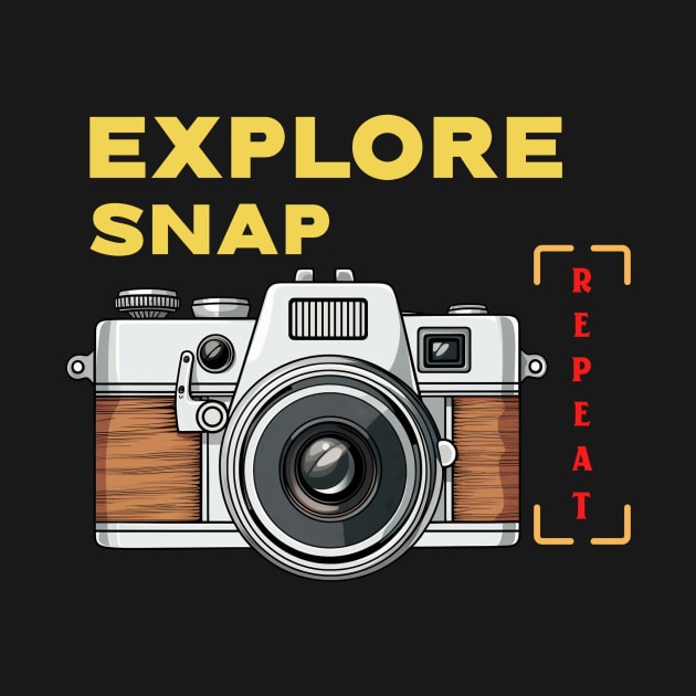 Camera-Explore Snap Repeat by Rhythmic Designs