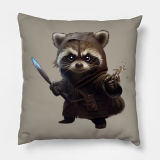 Angry Raccoon Ninja Pillow