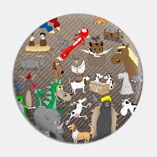 Out to Lunch Animals Collection Pin