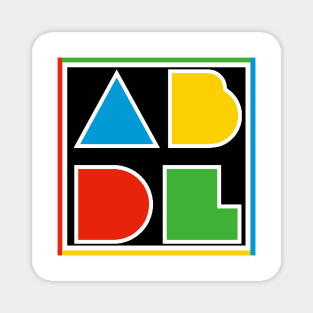 ABDL Logo Color Block - black w/ outline Magnet