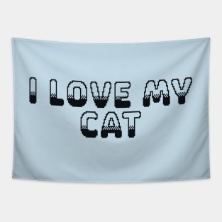 I Love My Cat Classic Video Game Graphic Black Tapestry