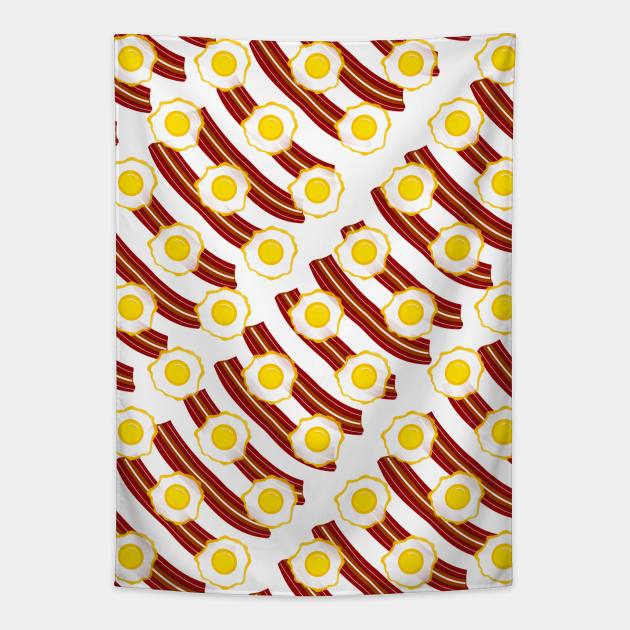 BACON And Eggs White Tapestry by SartorisArt1