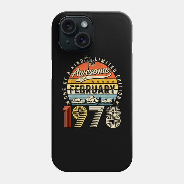 Awesome Since February 1978 Vintage 45th Birthday Phone Case by Brodrick Arlette Store