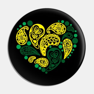 Green Yellow Heart Pin