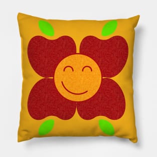 Happy Apples and Oranges Flower Pillow