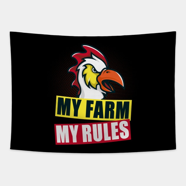 My farm, my rules Tapestry by Foxxy Merch