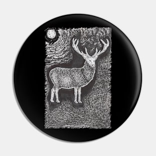 Deer at Night Pin