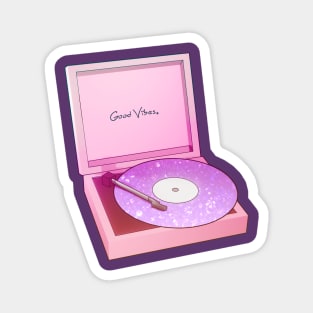 Pink Record Player Magnet