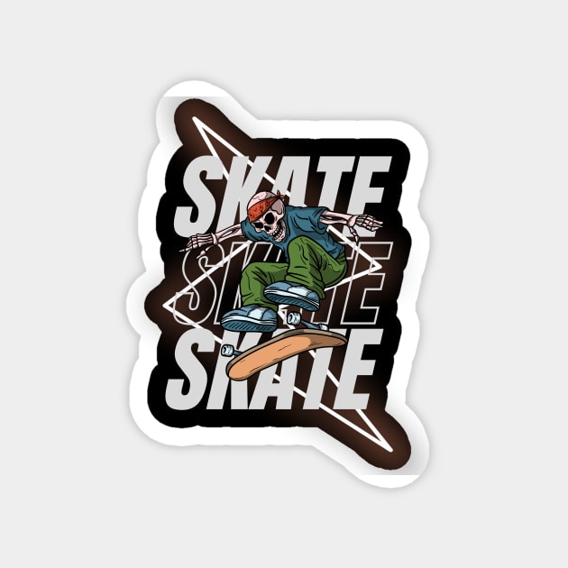 Halloween Skate Tricks Thrills and Spooky Chills Magnet by neverland-gifts
