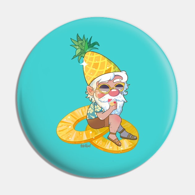 Pineapple Gnome Pin by paintdust