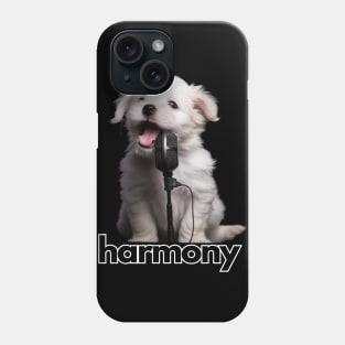 Cute White Puppy Singing Phone Case