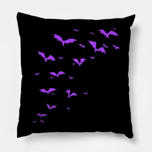 Purple Bat Colony Silhoueete Pillow