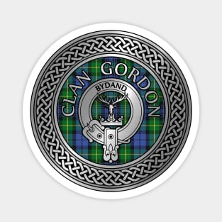 Clan Gordon Crest & Tartan Knot Magnet