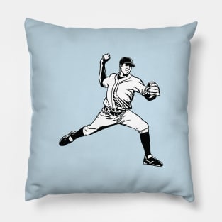 Baseball Pitcher Retro Pillow