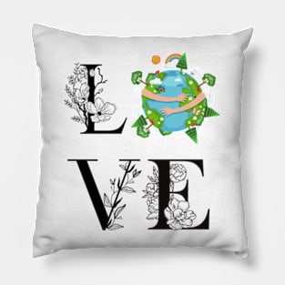 happy funny  earth day 2024 gift april 22 Cute Teacher  Lover Rainbow Pillow